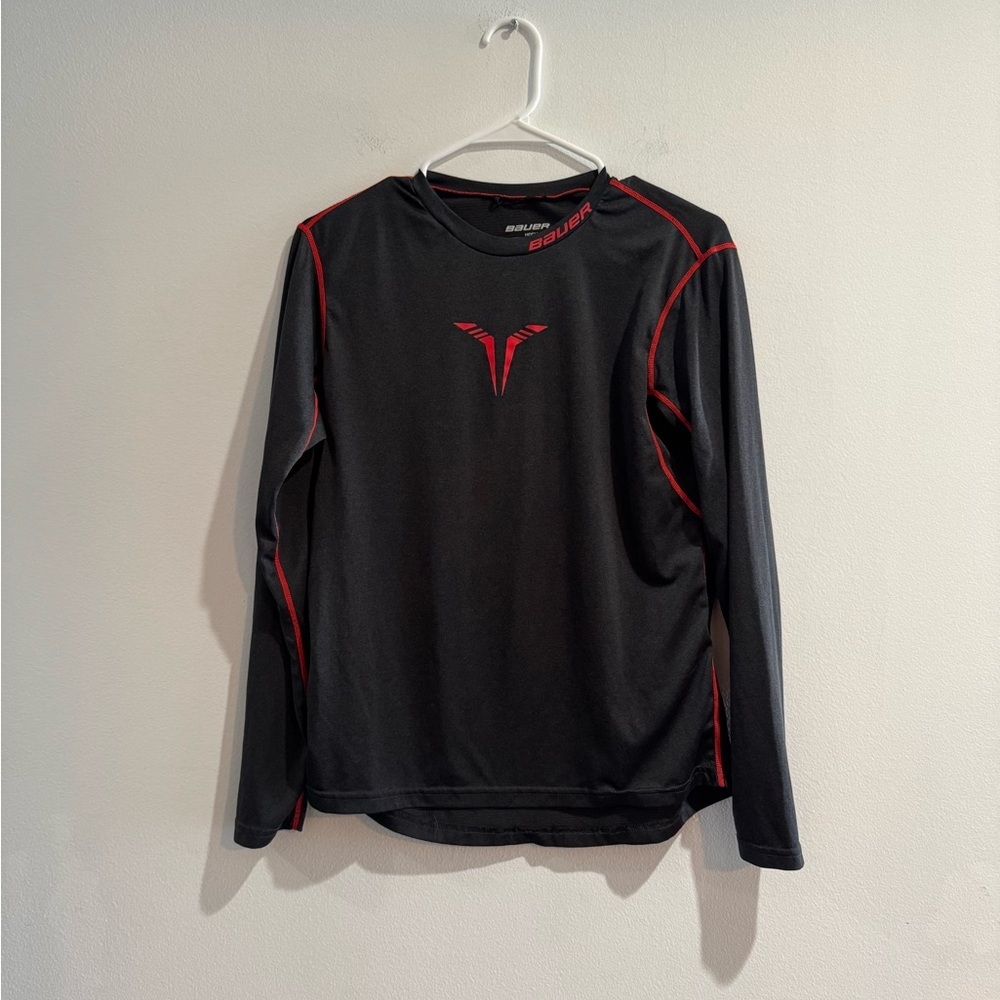 Bauer Core Compression Hockey Baselayer Shirt Black Red Adult Small